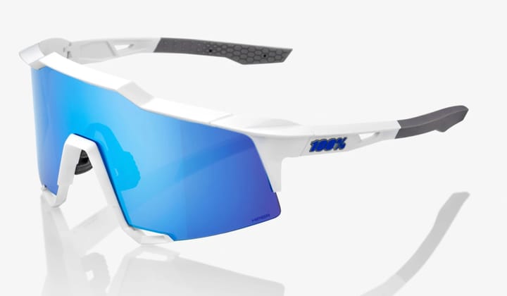 100% Speedcraft Matte White - Hiper Blue Multilayer Mirror Lens 100.00%