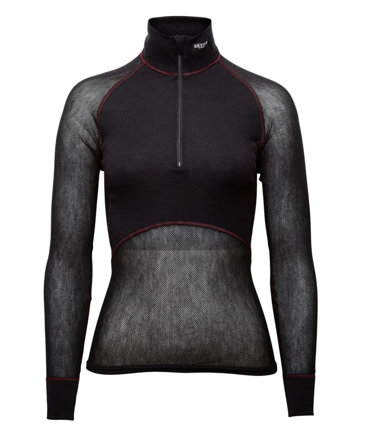 Brynje Lady Wool Thermo Light Zip-polo 3/4 neck Black Brynje Brynje Lady Wool Thermo Light Zip-polo 3/4 neck Black Brynje