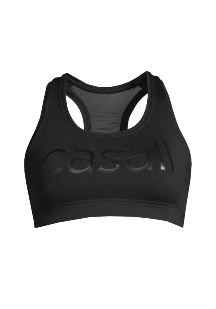 Casall Iconic Wool Sports Bra Black Logo Casall