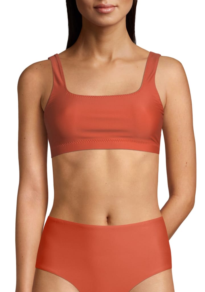 Casall Square Neck Bikini Top Dk Papaya Red Casall Casall Square Neck Bikini Top Dk Papaya Red Casall