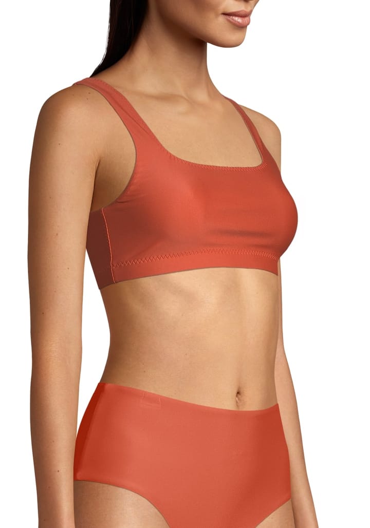 Casall Square Neck Bikini Top Dk Papaya Red Casall Casall Square Neck Bikini Top Dk Papaya Red Casall