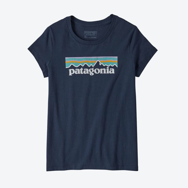 Patagonia Girls' Pastel P-6 Logo Organic T-Shirt New Navy Patagonia