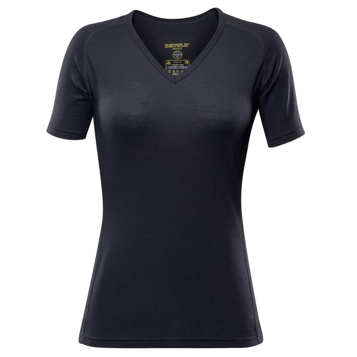 Devold Breeze Woman T-Shirt V-Neck Black Devold
