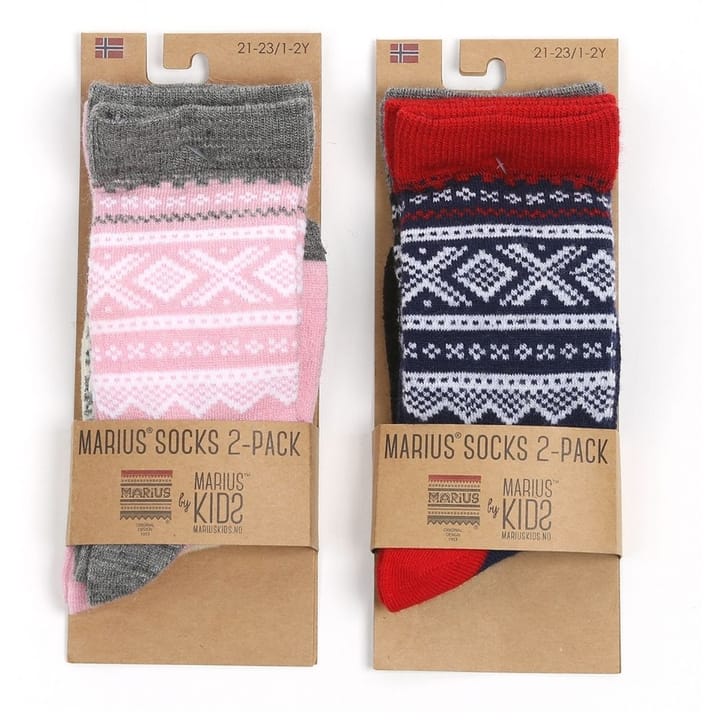 Marius Kids 2-pack Ullsokker Barn Lotus Pink /Grey Marius Kids Marius Kids 2-pack Ullsokker Barn Lotus Pink /Grey Marius Kids