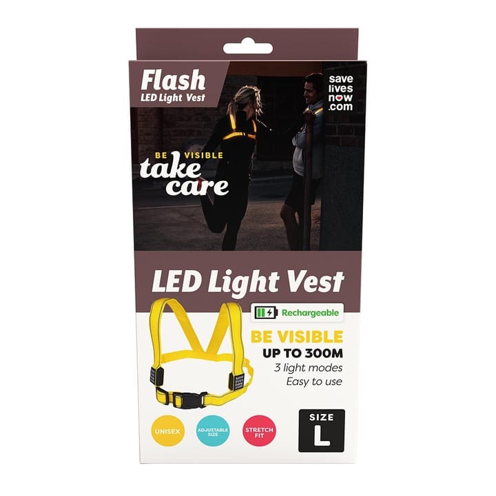 Save Lives Now Flash Led Light Vest Rechargeable Yellow Save Lives Now